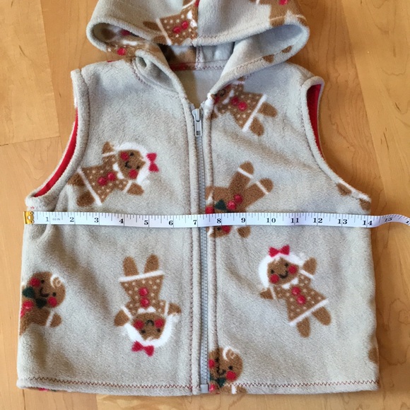 Handmade Gingerbread Holiday Christmas Fleece Vest - Picture 2 of 5